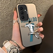HONTINGA Samsung Galaxy S25 Fe ile Uyumlu Kılıfı Silikon Kenar Sert Arka Düşüme Önleyici Basitlik Anti Düşme Kamera Korumali Cr7 Desen Telefon Kılıfı Kadın ve Erkek Için Uygundur K1-0727