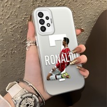 HONTINGA Samsung Galaxy A73 ile Uyumlu Kılıfı Silikon Kenar Sert Arka Düşüme Önleyici Basitlik Anti Düşme Kamera Korumali Cr7 Desen Telefon Kılıfı Kadın ve Erkek Için Uygundur K1-0727