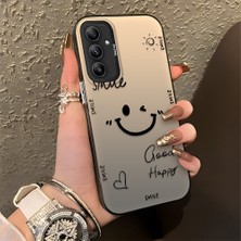 HONTINGA Samsung Galaxy A34 5g ile Uyumlu Kılıfı Silikon Kenar Sert Arka Düşüme Önleyici Basitlik Anti Düşme Kamera Korumali Gülümseme Desen Telefon Kılıfı Kadın ve Erkek Için Uygundur K1-0738