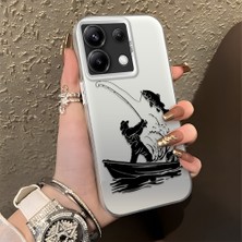 HONTINGA Poco X6 5g ile Uyumlu Kılıfı Silikon Kenar Sert Arka Düşüme Önleyici Basitlik Anti Düşme Kamera Korumali Balık Tutma Desen Telefon Kılıfı Kadın ve Erkek Için Uygundur K1-0736