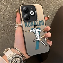 HONTINGA Tecno Spark Go 2024 ile Uyumlu Kılıfı Silikon Kenar Sert Arka Düşüme Önleyici Basitlik Anti Düşme Kamera Korumali Cr7 Desen Telefon Kılıfı Kadın ve Erkek Için Uygundur K1-0727