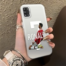 HONTINGA Samsung Galaxy A31 ile Uyumlu Kılıfı Silikon Kenar Sert Arka Düşüme Önleyici Basitlik Anti Düşme Kamera Korumali Cr7 Desen Telefon Kılıfı Kadın ve Erkek Için Uygundur K1-0727