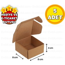 Bantroll 8X8X4 cm Hediyelik Kına Kutusu E Ticaret Kargo Kutusu Karton Kilitli Kutu 5 Adet
