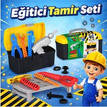 SAYICI Kids Eğitici Çocuk Tamir Seti Çocuk Alet Çantası – Matkaplı Teknik Alet Seti 3+ Yaş Sağlık Testli