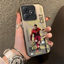 HONTINGA Realme C63 ile Uyumlu Kılıfı Silikon Kenar Sert Arka Düşüme Önleyici Basitlik Anti Düşme Kamera Korumali Cr7 Desen Telefon Kılıfı Kadın ve Erkek Için Uygundur K1-0712