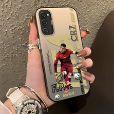 HONTINGA Samsung Galaxy S20 Fe ile Uyumlu Kılıfı Silikon Kenar Sert Arka Düşüme Önleyici Basitlik Anti Düşme Kamera Korumali Cr7 Desen Telefon Kılıfı Kadın ve Erkek Için Uygundur K1-0712