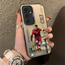 HONTINGA Samsung Galaxy S25 Plus ile Uyumlu Kılıfı Silikon Kenar Sert Arka Düşüme Önleyici Basitlik Anti Düşme Kamera Korumali Cr7 Desen Telefon Kılıfı Kadın ve Erkek Için Uygundur K1-0712