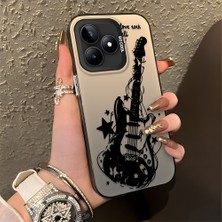 HONTINGA Realme Note 50 ile Uyumlu Kılıfı Silikon Kenar Sert Arka Düşüme Önleyici Basitlik Anti Düşme Kamera Korumali Gitar Desen Telefon Kılıfı Kadın ve Erkek Için Uygundur K1-0736