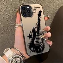 HONTINGA iPhone 13 Pro ile Uyumlu Kılıfı Silikon Kenar Sert Arka Düşüme Önleyici Basitlik Anti Düşme Kamera Korumali Gitar Desen Telefon Kılıfı Kadın ve Erkek Için Uygundur K1-0736