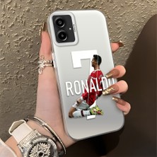 HONTINGA Samsung Galaxy A06 ile Uyumlu Kılıfı Silikon Kenar Sert Arka Düşüme Önleyici Basitlik Anti Düşme Kamera Korumali Cr7 Desen Telefon Kılıfı Kadın ve Erkek Için Uygundur K1-0727