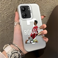 HONTINGA Xiaomi Redmi 13C ile Uyumlu Kılıfı Silikon Kenar Sert Arka Düşüme Önleyici Basitlik Anti Düşme Kamera Korumali Cr7 Desen Telefon Kılıfı Kadın ve Erkek Için Uygundur K1-0727