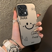 HONTINGA Oppo A6 Pro 4g ile Uyumlu Kılıfı Silikon Kenar Sert Arka Düşüme Önleyici Basitlik Anti Düşme Kamera Korumali Gülümseme Desen Telefon Kılıfı Kadın ve Erkek Için Uygundur K1-0738