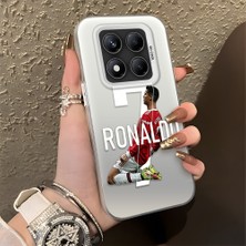 HONTINGA Xiaomi Redmi Note 14 Pro ile Uyumlu Kılıfı Silikon Kenar Sert Arka Düşüme Önleyici Basitlik Anti Düşme Kamera Korumali Cr7 Desen Telefon Kılıfı Kadın ve Erkek Için Uygundur K1-0727