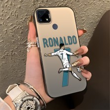 HONTINGA Realme C15 ile Uyumlu Kılıfı Silikon Kenar Sert Arka Düşüme Önleyici Basitlik Anti Düşme Kamera Korumali Cr7 Desen Telefon Kılıfı Kadın ve Erkek Için Uygundur K1-0727