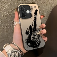 HONTINGA Oppo A5 Pro 5g ile Uyumlu Kılıfı Silikon Kenar Sert Arka Düşüme Önleyici Basitlik Anti Düşme Kamera Korumali Gitar Desen Telefon Kılıfı Kadın ve Erkek Için Uygundur K1-0736