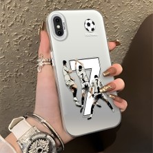 HONTINGA iPhone Xs Max ile Uyumlu Kılıfı Silikon Kenar Sert Arka Düşüme Önleyici Basitlik Anti Düşme Kamera Korumali Cr7 Desen Telefon Kılıfı Kadın ve Erkek Için Uygundur K1-0712