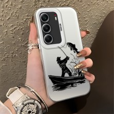 HONTINGA Tecno Camon 40 ile Uyumlu Kılıfı Silikon Kenar Sert Arka Düşüme Önleyici Basitlik Anti Düşme Kamera Korumali Balık Tutma Desen Telefon Kılıfı Kadın ve Erkek Için Uygundur K1-0736