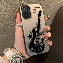 HONTINGA Xiaomi Redmi Note 10S ile Uyumlu Kılıfı Silikon Kenar Sert Arka Düşüme Önleyici Basitlik Anti Düşme Kamera Korumali Gitar Desen Telefon Kılıfı Kadın ve Erkek Için Uygundur K1-0736