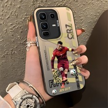 HONTINGA Infinix Note 50 Pro Plus ile Uyumlu Kılıfı Silikon Kenar Sert Arka Düşüme Önleyici Basitlik Anti Düşme Kamera Korumali Cr7 Desen Telefon Kılıfı Kadın ve Erkek Için Uygundur K1-0712
