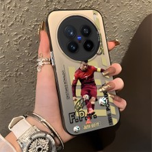 HONTINGA Vivo X200 Pro ile Uyumlu Kılıfı Silikon Kenar Sert Arka Düşüme Önleyici Basitlik Anti Düşme Kamera Korumali Cr7 Desen Telefon Kılıfı Kadın ve Erkek Için Uygundur K1-0712