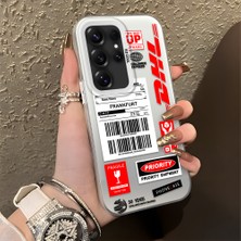 HONTINGA Samsung Galaxy S25 Ultra ile Uyumlu Kılıfı Silikon Kenar Sert Arka Düşüme Önleyici Basitlik Anti Düşme Kamera Korumali Dhl Desen Telefon Kılıfı Kadın ve Erkek Için Uygundur K1-0735