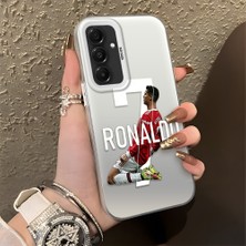 HONTINGA Samsung Galaxy A16 ile Uyumlu Kılıfı Silikon Kenar Sert Arka Düşüme Önleyici Basitlik Anti Düşme Kamera Korumali Cr7 Desen Telefon Kılıfı Kadın ve Erkek Için Uygundur K1-0727