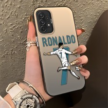 HONTINGA Samsung Galaxy A72 ile Uyumlu Kılıfı Silikon Kenar Sert Arka Düşüme Önleyici Basitlik Anti Düşme Kamera Korumali Cr7 Desen Telefon Kılıfı Kadın ve Erkek Için Uygundur K1-0727
