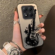 HONTINGA Poco X7 ile Uyumlu Kılıfı Silikon Kenar Sert Arka Düşüme Önleyici Basitlik Anti Düşme Kamera Korumali Gitar Desen Telefon Kılıfı Kadın ve Erkek Için Uygundur K1-0736