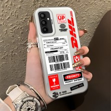 HONTINGA Samsung Galaxy M23 ile Uyumlu Kılıfı Silikon Kenar Sert Arka Düşüme Önleyici Basitlik Anti Düşme Kamera Korumali Dhl Desen Telefon Kılıfı Kadın ve Erkek Için Uygundur K1-0735