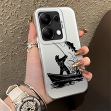 HONTINGA Xiaomi Redmi Note 14S ile Uyumlu Kılıfı Silikon Kenar Sert Arka Düşüme Önleyici Basitlik Anti Düşme Kamera Korumali Balık Tutma Desen Telefon Kılıfı Kadın ve Erkek Için Uygundur K1-0736
