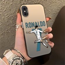 HONTINGA iPhone x ile Uyumlu Kılıfı Silikon Kenar Sert Arka Düşüme Önleyici Basitlik Anti Düşme Kamera Korumali Cr7 Desen Telefon Kılıfı Kadın ve Erkek Için Uygundur K1-0727