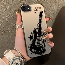 HONTINGA iPhone Se 2022 ile Uyumlu Kılıfı Silikon Kenar Sert Arka Düşüme Önleyici Basitlik Anti Düşme Kamera Korumali Gitar Desen Telefon Kılıfı Kadın ve Erkek Için Uygundur K1-0736