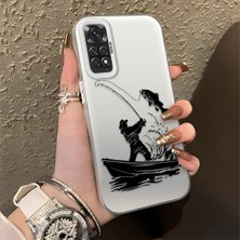 HONTINGA Xiaomi Redmi Note 11S ile Uyumlu Kılıfı Silikon Kenar Sert Arka Düşüme Önleyici Basitlik Anti Düşme Kamera Korumali Balık Tutma Desen Telefon Kılıfı Kadın ve Erkek Için Uygundur K1-0736