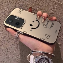 HONTINGA Poco F7 5g ile Uyumlu Kılıfı Silikon Kenar Sert Arka Düşüme Önleyici Basitlik Anti Düşme Kamera Korumali Gülümseme Desen Telefon Kılıfı Kadın ve Erkek Için Uygundur K1-0738