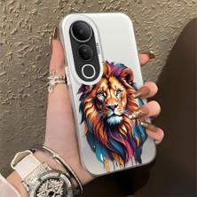 HONTINGA Vivo V50 Lite ile Uyumlu Kılıfı Silikon Kenar Sert Arka Düşüme Önleyici Basitlik Anti Düşme Kamera Korumali Kaplan Desen Telefon Kılıfı Kadın ve Erkek Için Uygundur K1-0720