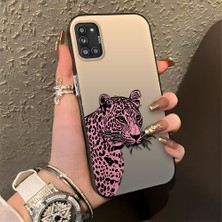 HONTINGA Samsung Galaxy A31 ile Uyumlu Kılıfı Silikon Kenar Sert Arka Düşüme Önleyici Basitlik Anti Düşme Kamera Korumali Leopar Desen Telefon Kılıfı Kadın ve Erkek Için Uygundur K1-0720