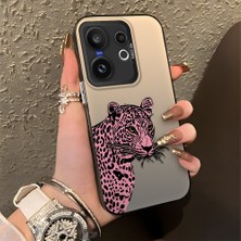 HONTINGA Vivo X200 Fe ile Uyumlu Kılıfı Silikon Kenar Sert Arka Düşüme Önleyici Basitlik Anti Düşme Kamera Korumali Leopar Desen Telefon Kılıfı Kadın ve Erkek Için Uygundur K1-0720