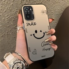 HONTINGA Xiaomi Redmi Note 10S ile Uyumlu Kılıfı Silikon Kenar Sert Arka Düşüme Önleyici Basitlik Anti Düşme Kamera Korumali Gülümseme Desen Telefon Kılıfı Kadın ve Erkek Için Uygundur K1-0738