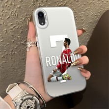 HONTINGA iPhone Xr ile Uyumlu Kılıfı Silikon Kenar Sert Arka Düşüme Önleyici Basitlik Anti Düşme Kamera Korumali Cr7 Desen Telefon Kılıfı Kadın ve Erkek Için Uygundur K1-0727