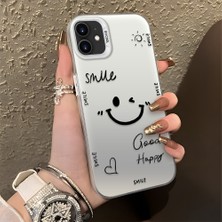 HONTINGA iPhone 12 Mini ile Uyumlu Kılıfı Silikon Kenar Sert Arka Düşüme Önleyici Basitlik Anti Düşme Kamera Korumali Gülümseme Desen Telefon Kılıfı Kadın ve Erkek Için Uygundur K1-0738