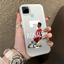 HONTINGA Realme C21Y ile Uyumlu Kılıfı Silikon Kenar Sert Arka Düşüme Önleyici Basitlik Anti Düşme Kamera Korumali Cr7 Desen Telefon Kılıfı Kadın ve Erkek Için Uygundur K1-0727