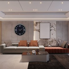 Çetiner Group Krom Sade 40 cm Metal Duvar Saati