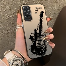 HONTINGA Xiaomi Redmi Note 11 ile Uyumlu Kılıfı Silikon Kenar Sert Arka Düşüme Önleyici Basitlik Anti Düşme Kamera Korumali Gitar Desen Telefon Kılıfı Kadın ve Erkek Için Uygundur K1-0736