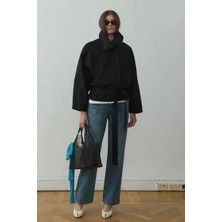 Suud Collection Siyah Millie Yarasa Kol Trençkot