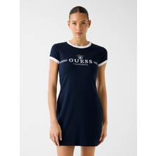 Guess Mila Kısa Kollu Kısa Kadın Lacivert Elbise V6GK05K2988-A71W