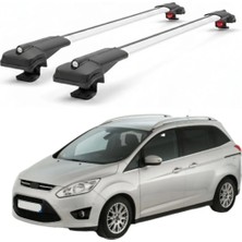 Cross Oto Aksesuarları Ford Grand C-Max (7 Koltuklu) 2011-2019 için Ara Atkı Tavan Barı , Araca Özel , Kilitlenebilir Araç Üstü Ekipman Taşıma Barı (2 Adet)