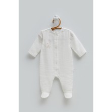 Caramell Love Tıme Çıtçıtlı Müslin Tulum  - Ekru - 56-62 cm Ekru