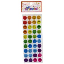 Ticon Sticker Puffy Kabartma Etiket 348871 Renkli Gülen Yüz