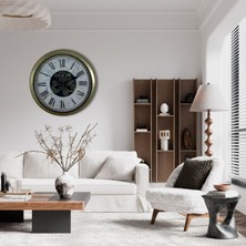 Çetiner Group Vintage Atlas Tasarım 60 cm Çarklı Duvar Saati