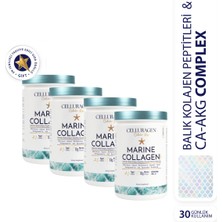 CELLURAGEN Cellular Life Marine Collagen Complex Balık Kolajeni Peptitleri, Ca-Akg Takviye Edici Gıda x 4 Adet